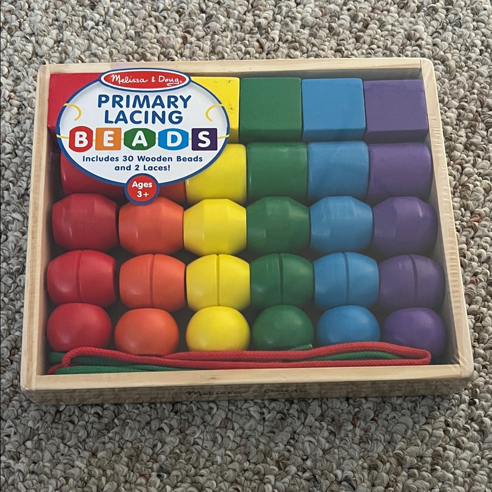 The Melissa & Doug Primary Lacing Beads - NEW SEALED